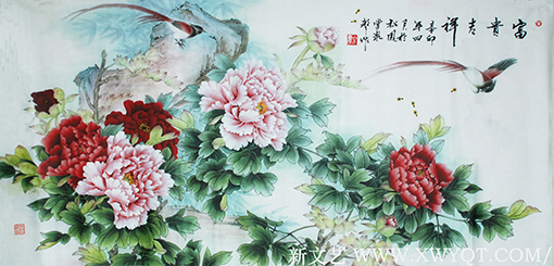 贺泉作品9工笔花鸟《富贵吉祥》.png